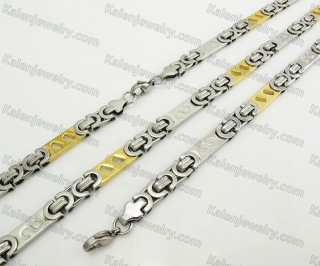 Steel Bracelet and Necklace Set KJS750067