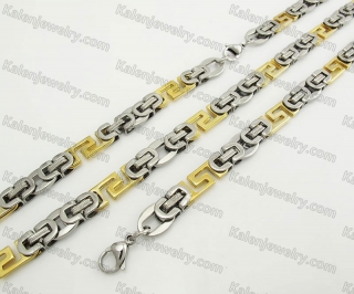 Steel Bracelet and Necklace Set KJS750071