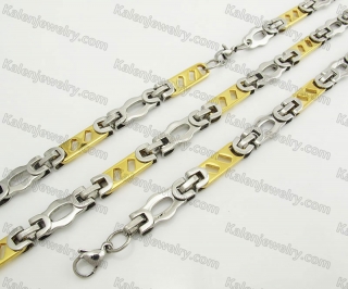 Steel Bracelet and Necklace Set KJS750072