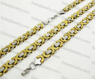 Steel Bracelet and Necklace Set KJS750074
