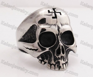 Stainless Steel Nazi Skull Ring KJR350411