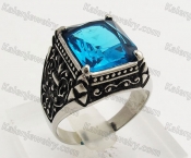Stainless Steel Blue Stone Ring KJR350418