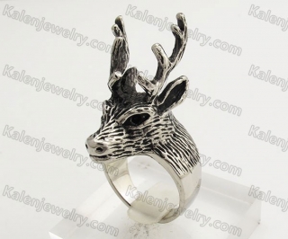 Stainless Steel Christmas Elk Ring KJR350433