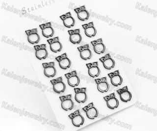 (price for 12 pairs) Steel Owl Ear Studs KJE860096