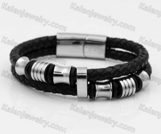 Stainless Steel Leather Bracelet KJB030149