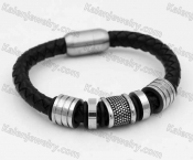Stainless Steel Leather Bracelet KJB030150