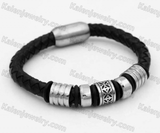 Stainless Steel Leather Bracelet KJB030152