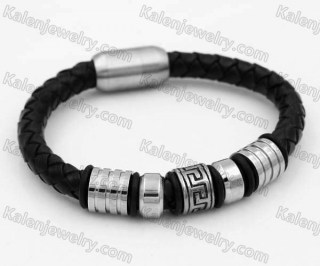 Stainless Steel Leather Bracelet KJB030153