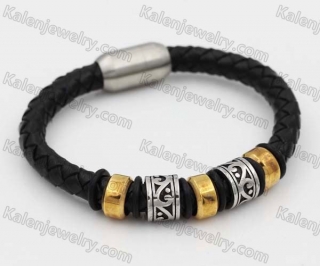 Stainless Steel Leather Bracelet KJB030154