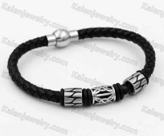 Stainless Steel Leather Bracelet KJB030155