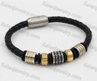 Stainless Steel Leather Bracelet KJB030160