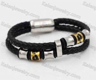 Stainless Steel Leather Bracelet KJB030162