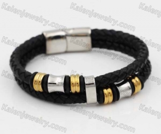Stainless Steel Leather Bracelet KJB030164