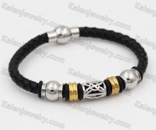 Stainless Steel Leather Bracelet KJB030166