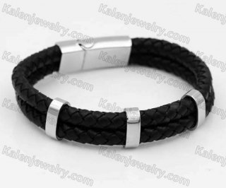 Stainless Steel Leather Bracelet KJB030169