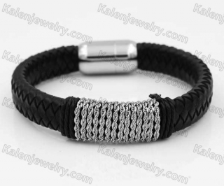 Stainless Steel Leather Bracelet KJB030171
