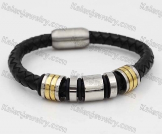 Stainless Steel Leather Bracelet KJB030176
