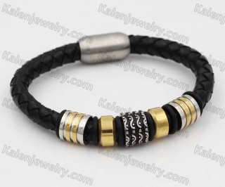 Stainless Steel Leather Bracelet KJB030180