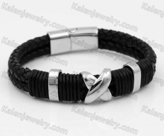 Stainless Steel Leather Bracelet KJB030182