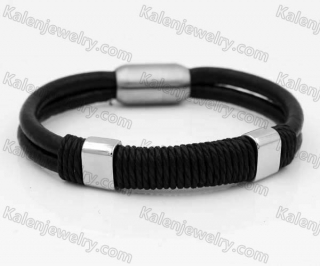 Stainless Steel Leather Bracelet KJB030188