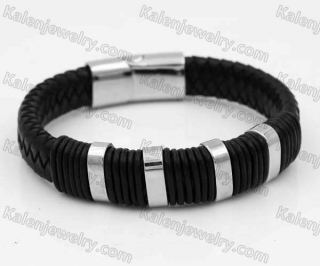 Stainless Steel Leather Bracelet KJB030189