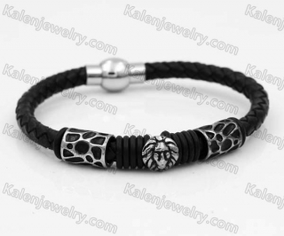 Stainless Steel Leather Bracelet KJB030190