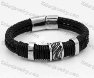 Stainless Steel Leather Bracelet KJB030193