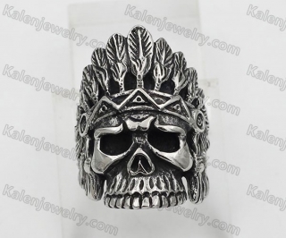 Stainless Steel Chief Skull Ring KJR350550