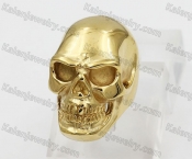 Big Gold Steel Skull Ring KJR350552