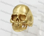 Gold Steel Skull Ring KJR350554