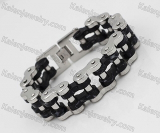 Steel with the Black Cellulose Acetate Plastic Sheet Glasses Central Pieces Motorcycle Chain Bracelet KJB360073