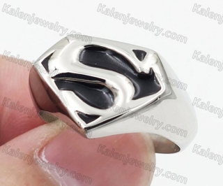 Stanless Steel Black Superman Ring KJR105-0002