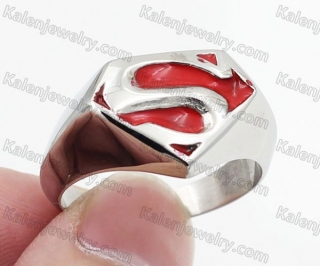 Stanless Steel Red Superman Ring KJR105-0003