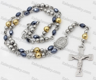Stainless Stee Beads with Plastic beads Rosary Necklace KJN750251