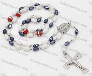 Stainless Stee Beads with Plastic beads Rosary Necklace KJN750257