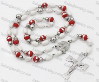 Stainless Stee Beads with Plastic beads Rosary Necklace KJN750266