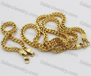 6mm wide 750mm necklace + 230mm bracelet KJN112-0037