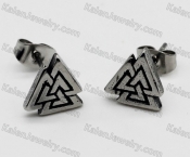 Valknut viking triangle symbol ear studs KJE115-0007