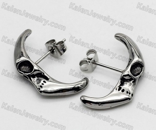 steel skull stud earrings KJE69-0187