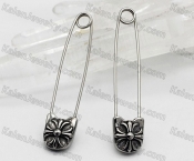 Steel Flower Safety Pins|Earrings KJE69-0237