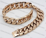 Rose Gold Custom Large Steel Necklace MOQ 10pcs KJD128-0013