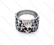 Vintage Stainless Steel Casting Wrinkles Skull Rings - KJR010004