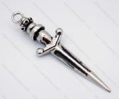 Stainless Steel Casting Antique Silver Sword Pendants - KJP010018