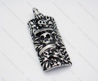 Stainless Steel Casting Big and Small Skulls Pendants - KJP010020