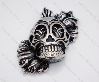 Stainless Steel Casting Dizziness Skull Pendants - KJP010022