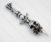 Stainless Steel Sword Pendants with Skull - KJP010027