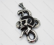 Stainless Steel Casting Long Tongue Skull Pendants - KJP010029