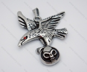 Stainless Steel Casting Pendants with  Eagle holding a Skull - KJP010033