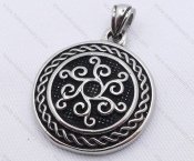 Stainless Steel Arabesque Round Pendant KJP170005