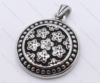Stainless Steel Bauhinia Round Pendant KJP170006